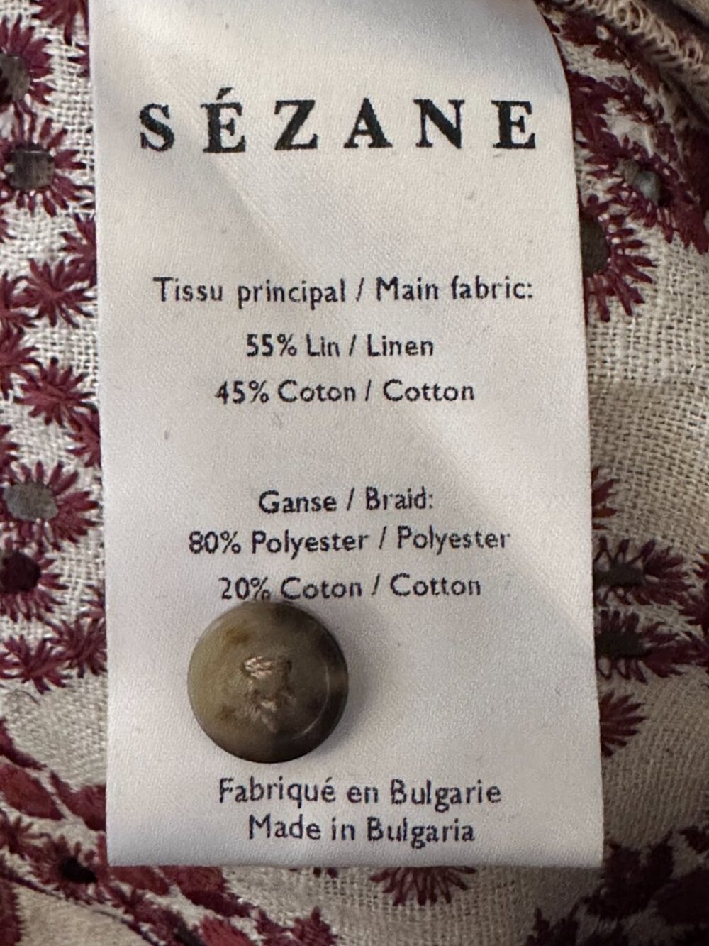 Sézane Lula shirt in Ecru burgundy, size 40 ~ NWOT! - Picture 7 of 10